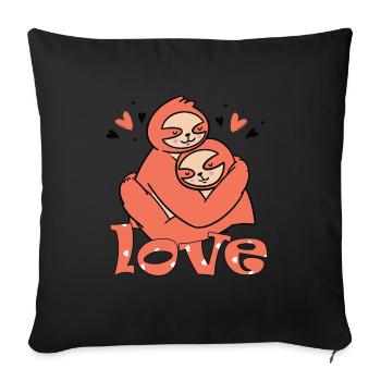 J’aime ma chérie paresseuse Amour Saint-Valentin - Housse de coussin décorative 45 x 45 cm - noir - Devant