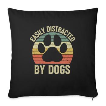 dog owner dog dog owner dog lovers walker - Sofa pillowcase 17,3'' x 17,3'' (45 x 45 cm) - black - Front