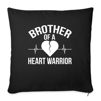 Fier frère Maladie cardiaque Guerrier du cœur - Housse de coussin décorative 45 x 45 cm - noir - Devant
