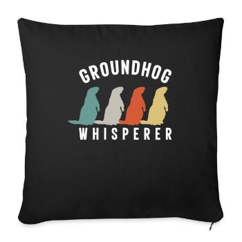 Marmotte Rongeur marmotte marmotte Jour Animaux - Housse de coussin décorative 45 x 45 cm - noir - Devant