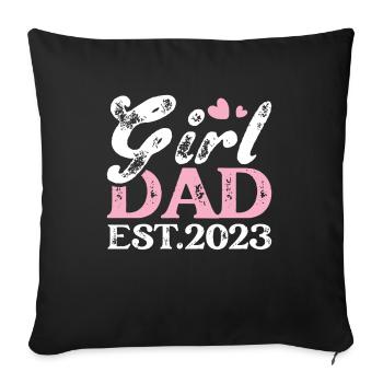 Vatertag Vater Tochter Geschenk Prinzessin 2023 - Sofakissenbezug 45 x 45 cm - Schwarz - Vorne