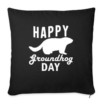 Marmotte Rongeur marmotte marmotte Jour Animaux - Housse de coussin décorative 45 x 45 cm - noir - Devant