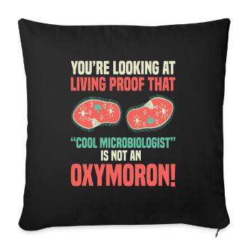 Microbiologist profession - Sofa pillowcase 17,3'' x 17,3'' (45 x 45 cm) - black - Front