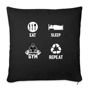 Fitness Muscle Squats Soulevé de terre Sport d’athlète - Housse de coussin décorative 45 x 45 cm - noir - Devant