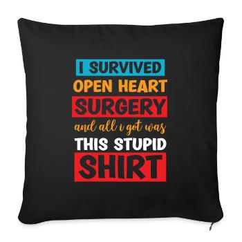 Crise cardiaque chirurgie cardiaque pontage de maladie cardiaque - Housse de coussin décorative 45 x 45 cm - noir - Devant
