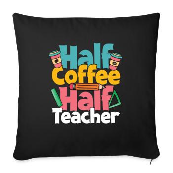 Cours de café pour enseignants - Housse de coussin décorative 45 x 45 cm - noir - Devant