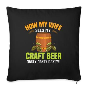 Brassage de bière Brasseurs de bière - Housse de coussin décorative 45 x 45 cm - noir - Devant