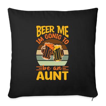 La future tante a besoin d’une bière - buveur - Housse de coussin décorative 45 x 45 cm - noir - Devant