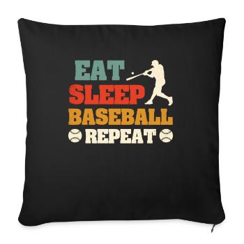 Baseball Heartbeat Player Pulse Frequency Sports - Sofa pillowcase 17,3'' x 17,3'' (45 x 45 cm) - black - Front