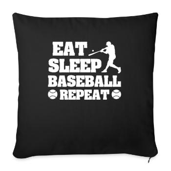 Baseball Heartbeat Player Pulse Frequency Sports - Sofa pillowcase 17,3'' x 17,3'' (45 x 45 cm) - black - Front