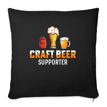 Bière de brasserie Brasser Bière Cadeau - Housse de coussin décorative 45 x 45 cm - noir - Devant