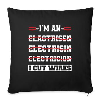 Électricien Génie électrique Pinces isolantes Electronique - Housse de coussin décorative 45 x 45 cm - noir - Devant