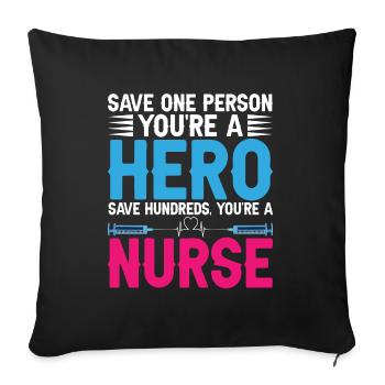 Service ambulancier Infirmier paramédical - Housse de coussin décorative 45 x 45 cm - noir - Devant
