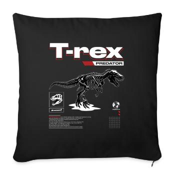 T-REX Tyrannosaurus Dinosaure - Housse de coussin décorative 45 x 45 cm - noir - Devant
