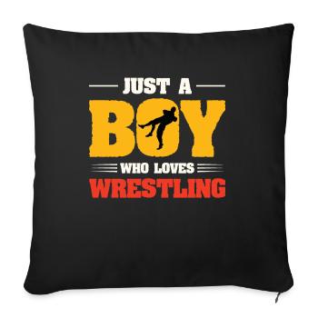 Lutte Lutte Cadeau de lutteur lutteur - Housse de coussin décorative 45 x 45 cm - noir - Devant