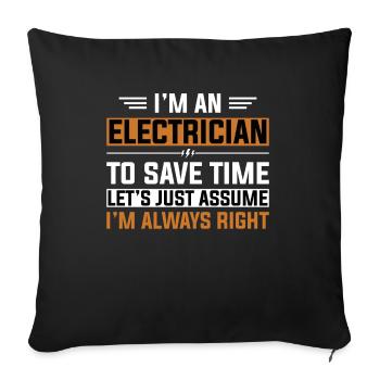 Électricien Génie électrique Pinces isolantes Electronique - Housse de coussin décorative 45 x 45 cm - noir - Devant