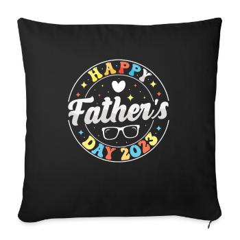 Vater 2023 - Papa 2023 - Papa werden Schwanger - Sofakissenbezug 45 x 45 cm - Schwarz - Vorne