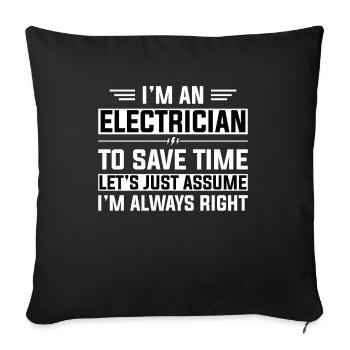 Électricien Génie électrique Pinces isolantes Electronique - Housse de coussin décorative 45 x 45 cm - noir - Devant
