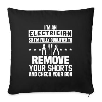 Électricien Génie électrique Pinces isolantes Electronique - Housse de coussin décorative 45 x 45 cm - noir - Devant