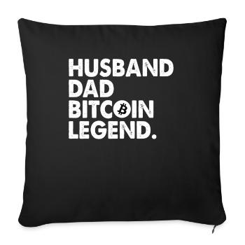 Bitcoin Père | Cadeau pour un investisseur crypto - Housse de coussin décorative 45 x 45 cm - noir - Devant