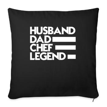 Père Mari Chef Héros Légende - Housse de coussin décorative 45 x 45 cm - noir - Devant