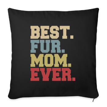 Fell mama Hundemama und Hundepfote - Sofakissenbezug 45 x 45 cm - Schwarz - Vorne