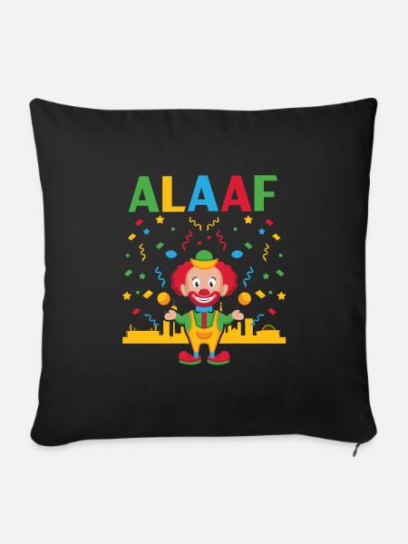 Alaaf Karneval fasching clown Köln - Sofakissenbezug 45 x 45 cm - Schwarz