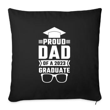 Fier diplômé Papa 2023, 23 diplômes - Housse de coussin décorative 45 x 45 cm - noir - Devant