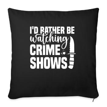 True Crime Crime Series Crime Detective - Housse de coussin décorative 45 x 45 cm - noir - Devant