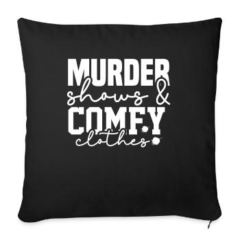True Crime Crime Series Crime Detective - Housse de coussin décorative 45 x 45 cm - noir - Devant