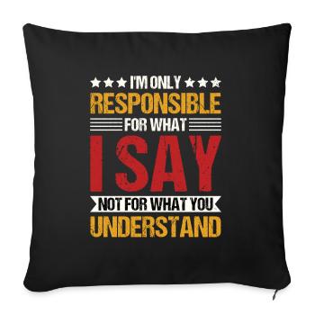 Drôle de dire ironie sarcasme amusant - Housse de coussin décorative 45 x 45 cm - noir - Devant