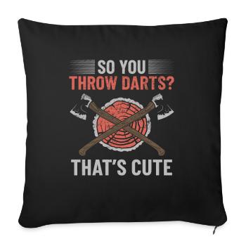 Wood Forestry Axe Throwing Axe Sport Forest - Sofa pillowcase 17,3'' x 17,3'' (45 x 45 cm) - black - Front