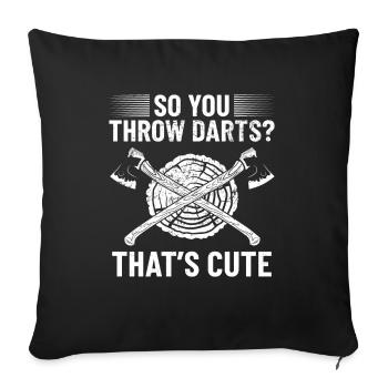 Wood Forestry Axe Throwing Axe Sport Forest - Sofa pillowcase 17,3'' x 17,3'' (45 x 45 cm) - black - Front