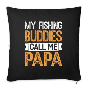 Father Fishing Father's Day Angler Fishing Daddy Fish - Sofa pillowcase 17,3'' x 17,3'' (45 x 45 cm) - black - Front