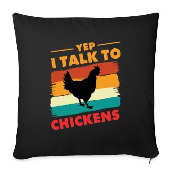 Cadeau d’élevage de poulet de poulet éleveur de poulet - Housse de coussin décorative 45 x 45 cm - noir - Devant