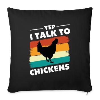 Cadeau d’élevage de poulet de poulet éleveur de poulet - Housse de coussin décorative 45 x 45 cm - noir - Devant