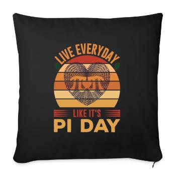 Pi Day Tag Kreiszahl Pi - Sofakissenbezug 45 x 45 cm - Schwarz - Vorne