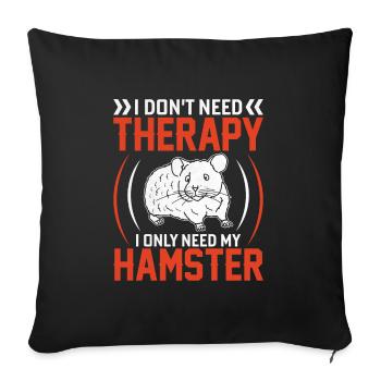 Hamster Lover Hamster Gift - Sofa pillowcase 17,3'' x 17,3'' (45 x 45 cm) - black - Front