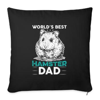 Hamster Lover Hamster Gift - Sofa pillowcase 17,3'' x 17,3'' (45 x 45 cm) - black - Front