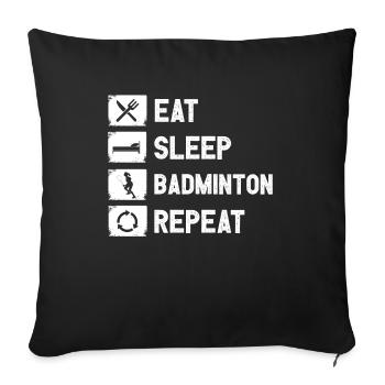 Federball Badminton Crossminton Speedminton Sport - Housse de coussin décorative 45 x 45 cm - noir - Devant