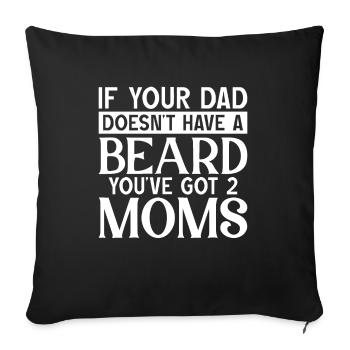 Father beard bearded father with beard - Sofa pillowcase 17,3'' x 17,3'' (45 x 45 cm) - black - Front