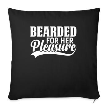 Full beard and beard bearer Beard hair Moustache - Sofa pillowcase 17,3'' x 17,3'' (45 x 45 cm) - black - Front