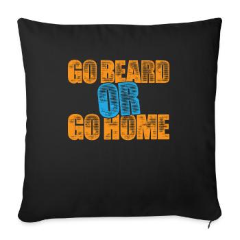 Full beard and beard bearer Beard hair Moustache - Sofa pillowcase 17,3'' x 17,3'' (45 x 45 cm) - black - Front