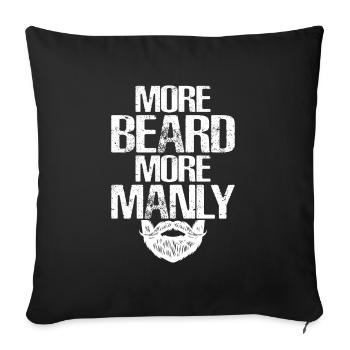 Full beard and beard bearer Beard hair Moustache - Sofa pillowcase 17,3'' x 17,3'' (45 x 45 cm) - black - Front