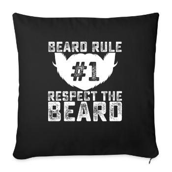 Full beard and beard bearer Beard hair Moustache - Sofa pillowcase 17,3'' x 17,3'' (45 x 45 cm) - black - Front
