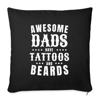 Father Tattoo Beard Husband Papa Legend - Sofa pillowcase 17,3'' x 17,3'' (45 x 45 cm) - black - Front