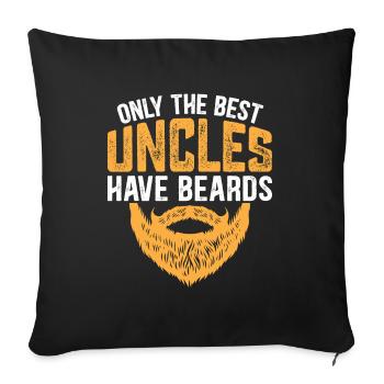 Uncle Beard Beard-Bearer Saying | funny gift - Sofa pillowcase 17,3'' x 17,3'' (45 x 45 cm) - black - Front