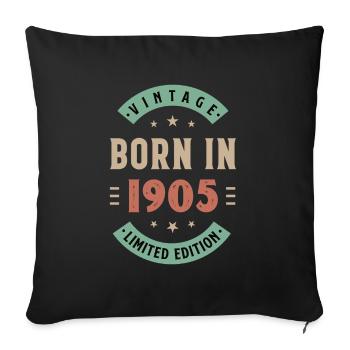 The legend of 1905 birthday - Sofa pillowcase 17,3'' x 17,3'' (45 x 45 cm) - black - Front