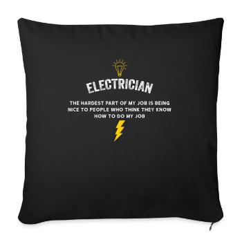 Électricien Génie électrique Pinces isolantes Electronique - Housse de coussin décorative 45 x 45 cm - noir - Devant