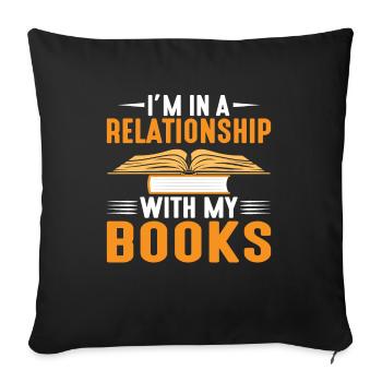 Livres de lecture Rat de bibliothèque Littérature Lecteur fréquent Livre - Housse de coussin décorative 45 x 45 cm - noir - Devant